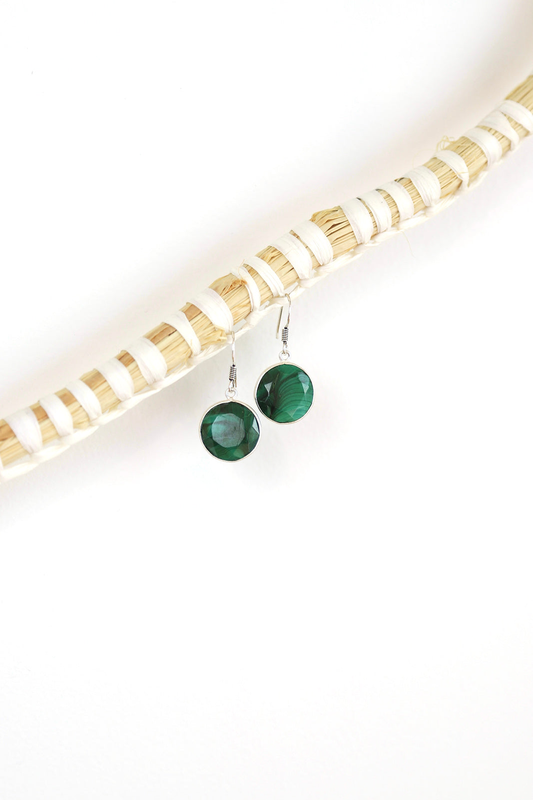 Malachite Round Faceted Drops