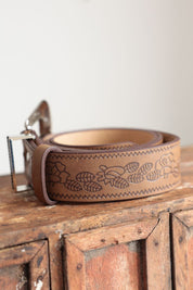 Tan Boho Floral Belt