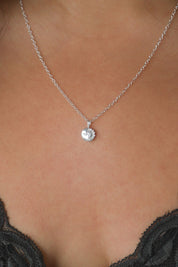 Silver Sun and Moon Necklace
