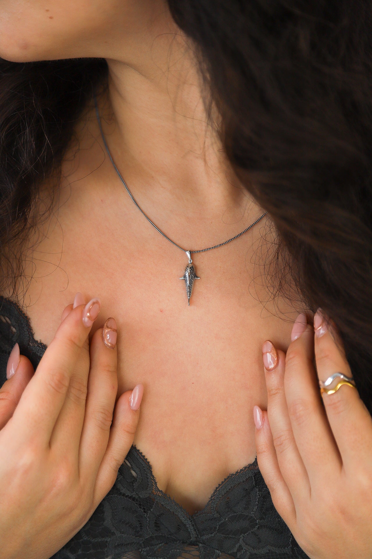 Silver Shark necklace