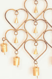 Gold Heart Bell Hanging