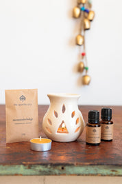 Mountain Lodge Ceramic Oil Burner Gift Set