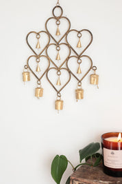 Gold Heart Bell Hanging