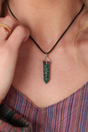 Ruby Zoisite Gem Point Necklace