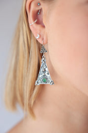 Artisan Green Onyx Earrings