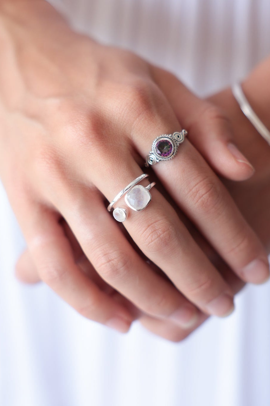 Raveena Rainbow Moonstone Ring