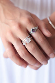 Raveena Rainbow Moonstone Ring