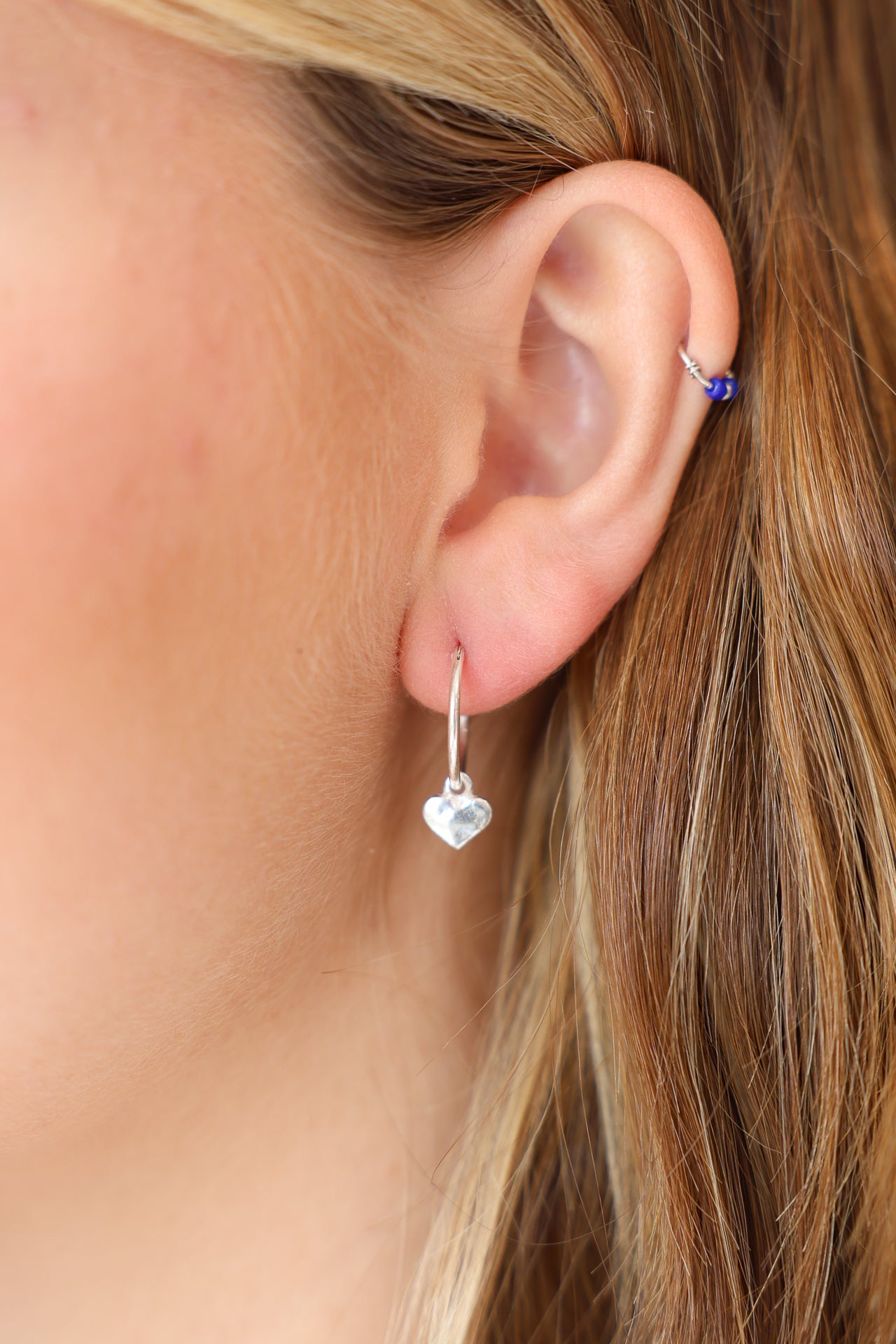 Heart Charm Hoops