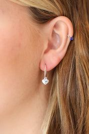 Heart Charm Hoops
