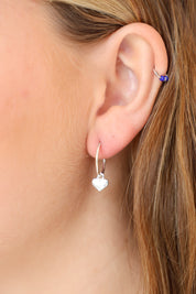 Heart Charm Hoops