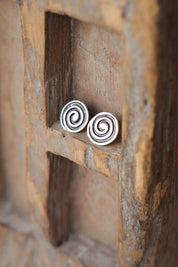 Oxidised Scroll Studs