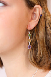 Gemstone Droplet Earrings