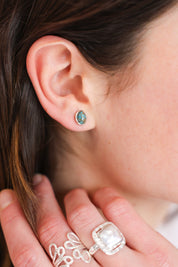 Jayde Oval Turquoise Studs