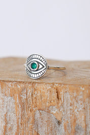 All Seeing Emerald Eye Ring