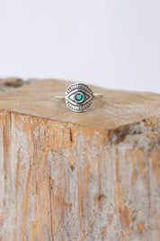 All Seeing Emerald Eye Ring
