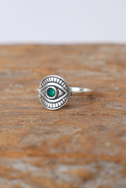 All Seeing Emerald Eye Ring