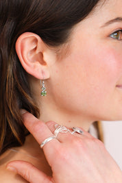 Azalia Peridot Double Drop Earrings