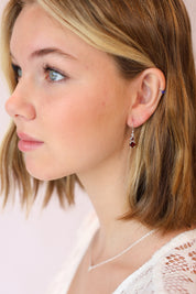 Azalia Garnet Double Drop Earrings