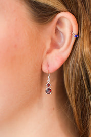 Azalia Garnet Double Drop Earrings