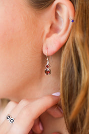 Azalia Garnet Double Drop Earrings
