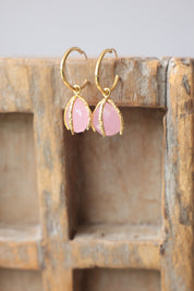 Yana Pink Calcite Claw Set Earrings