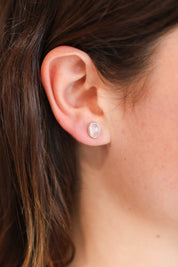 Jayde Oval Rose Quartz Studs