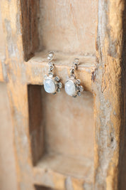Floral Rainbow Moonstone Swirl Drops