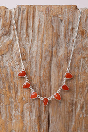 Celeste Teardrops Carnelian Necklace