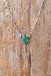 Green Onyx Luminary Teardrop Necklace