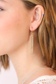 Zaly Beaded Gold Bar Drops
