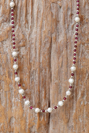 Nisha Garnet and Pearl Necklace