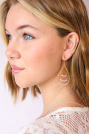 Amalia Beaded Triple Gold Hoops