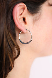 Silver Tribal Hoops
