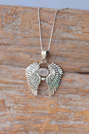 Rose Quartz Angel Wings Pendant