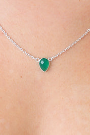 Green Onyx Luminary Teardrop Necklace