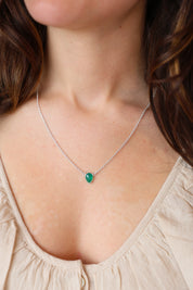 Green Onyx Luminary Teardrop Necklace