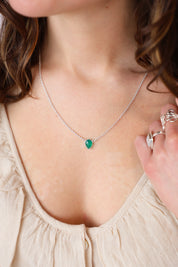 Green Onyx Luminary Teardrop Necklace