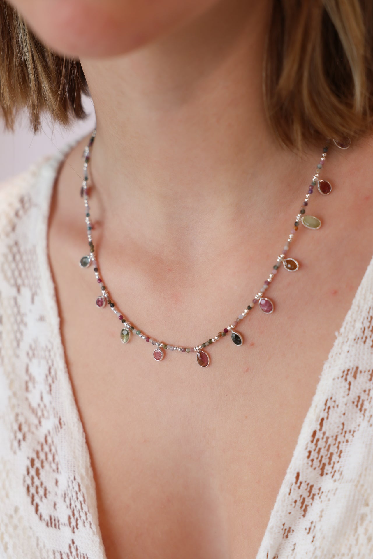 Zadie Tourmaline Teardrop Necklace