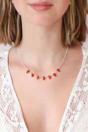 Celeste Teardrops Carnelian Necklace