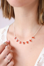 Celeste Teardrops Carnelian Necklace
