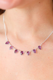 Celeste Teardrop Amethyst Necklace
