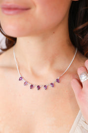 Celeste Teardrop Amethyst Necklace