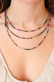 Hira Tourmaline Triple Strand Necklace