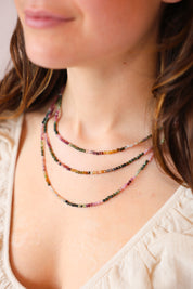 Hira Tourmaline Triple Strand Necklace