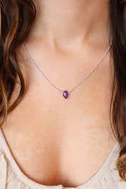 Amethyst Luminary Teardrop Necklace