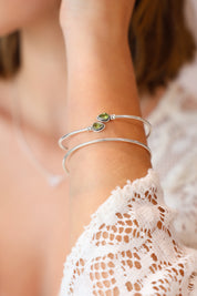 Fine Wrap Peridot Bracelet