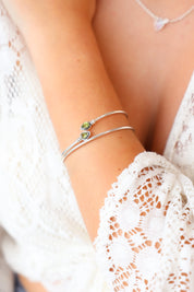 Fine Wrap Peridot Bracelet