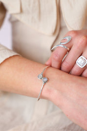Rainbow Moonstone Fine Wrap Bracelet