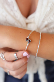 Garnet Fine Wrap Bracelet