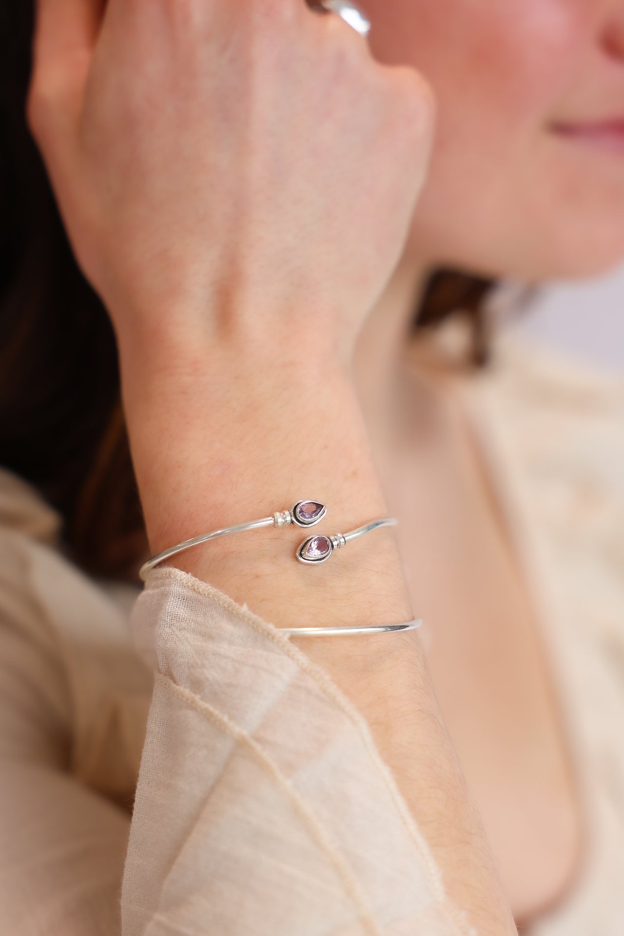 Amethyst Fine Wrap Bracelet